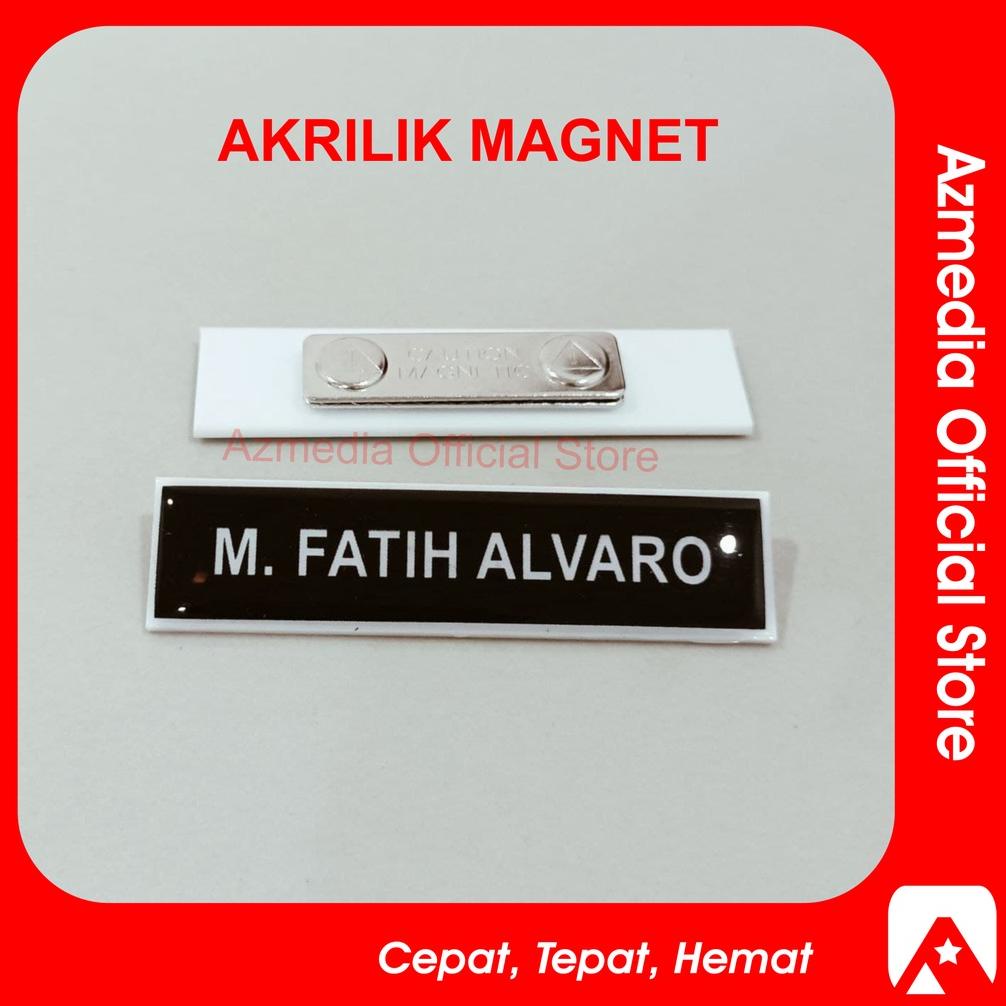 

((BISA COD)) Nametag Nama Dada Akrilik Magnet