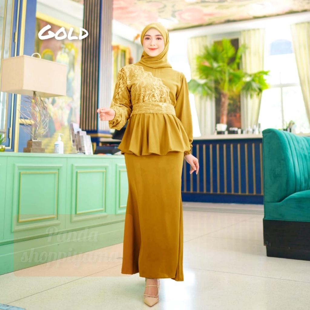 Gamis Terbaru Dress Kondangan NAVILA Size M L XL XXL Gamis Remaja Seragam Wisuda Gamis Kekinian Modern