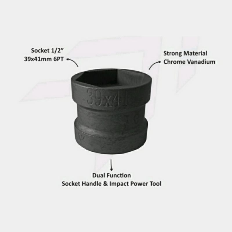 GRIP ON Double Socket Drive 39X41 For Coupling Nut Wrench Mata Sok Mur Kopling CVT 39 x 41 mm