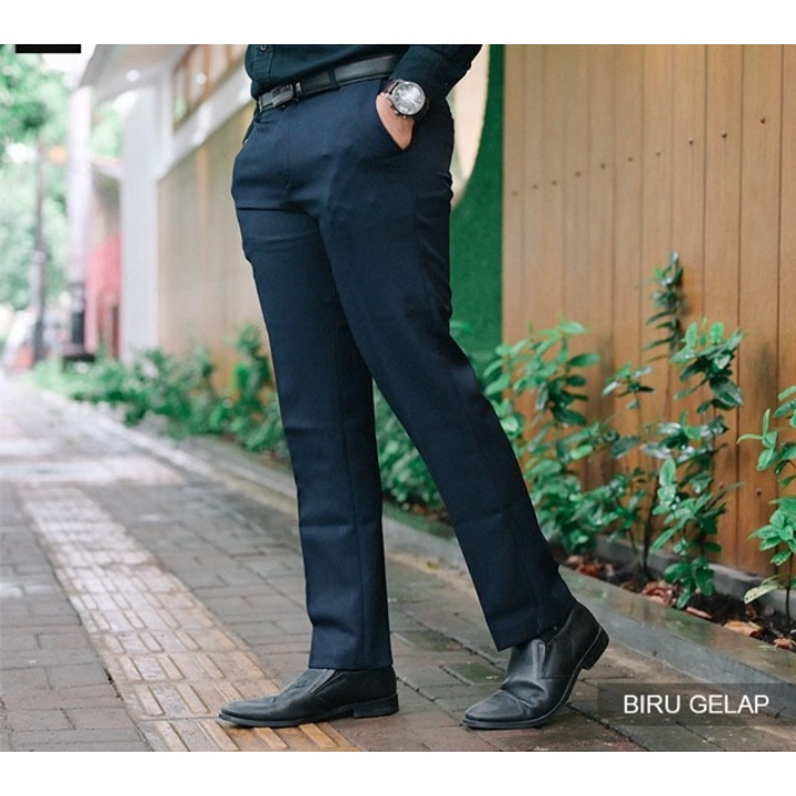 CELANA KANTOR FORMAL PRIA SLIMFIT BAHAN DASAR KAIN WOLL PREMIUM Celana kantor pria cowok panjang bahan kain formal kerja slimfit murah berkualitas