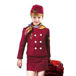 Flight attendant stewardess kostum anak pramugari cosplay anak profesi