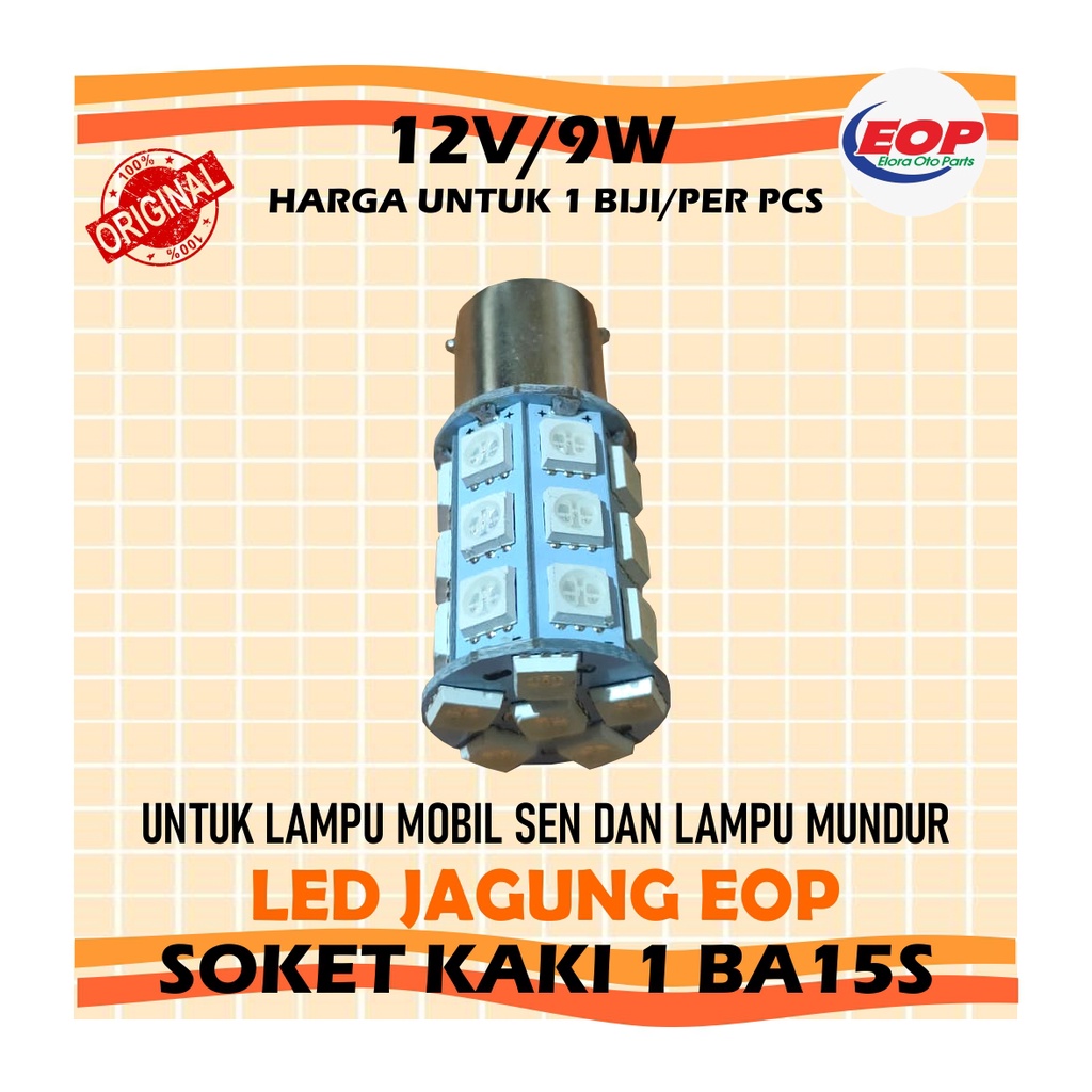 Lampu LED Sen / Mundur /12V/9W P21W / 1156 Bayonet Kaki 1 BA15S