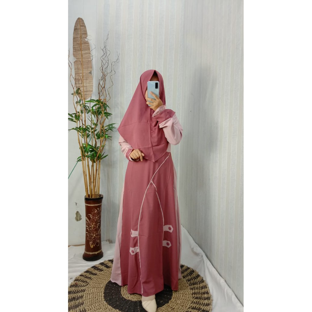 GAMIS SET SYARI ITYCREPE KANIA MODIS TERBARU BUSANA MUSLIM SIMPLE POLOS