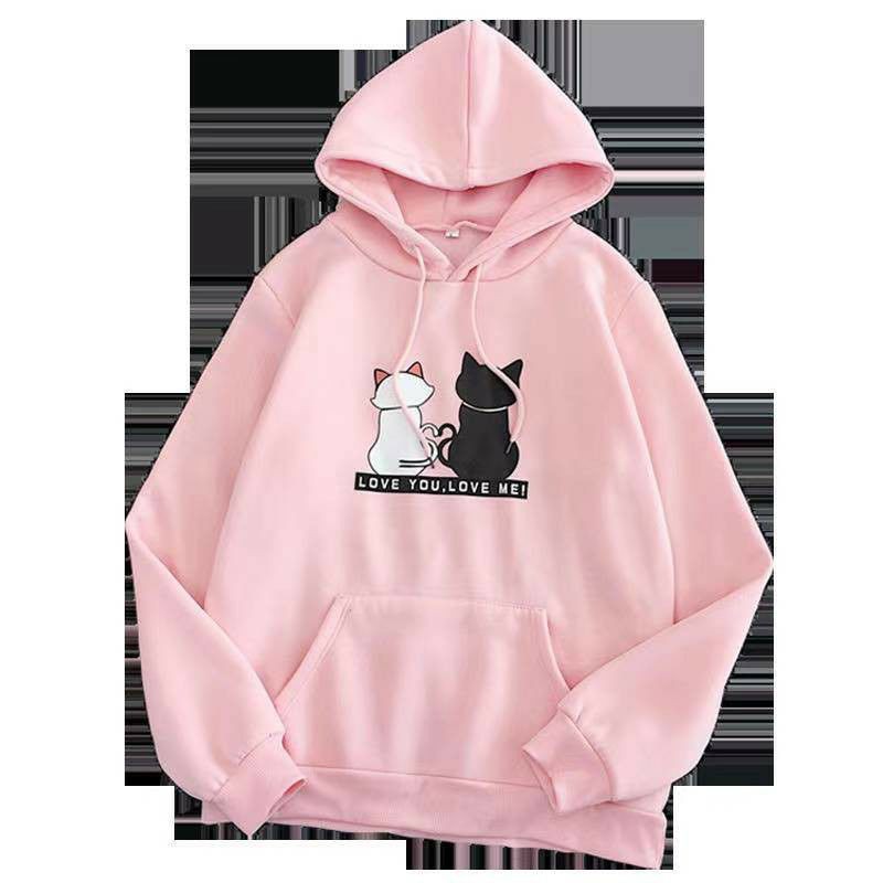 S - XXXXXL(6XL) Hoodie MEAW Cute Cat OVERSIZE Jaket Kucing LOVE YOU LOVE ME BIGSIZE Cute Cat Hoodie Unisex Harajuku Style