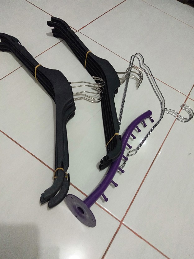 Hanger Suling Tembok Belalai 12 Titik Warna Ungu (free Paku)
