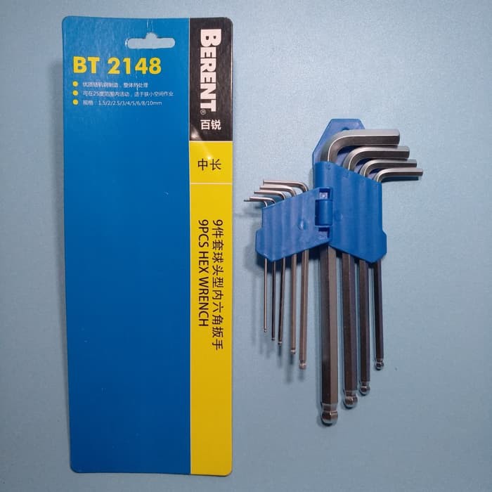 berent Kunci L Set 9pcs mm Size Hex Key Set BT 2148