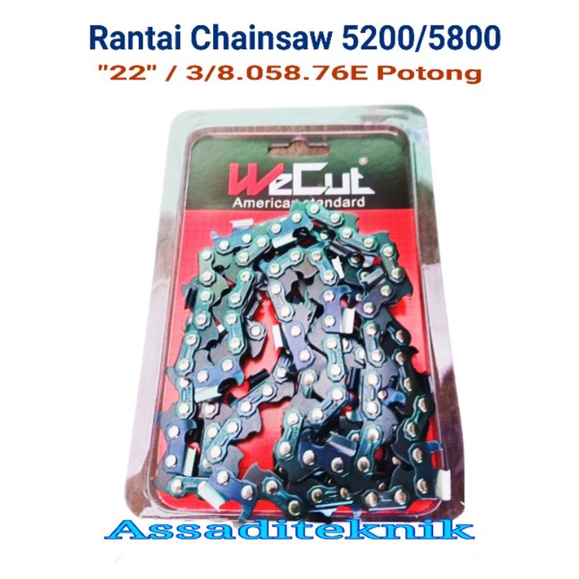 Rantai Chainsaw 22 inch Potong , Mata PIsau 38T , Chainsaw 5200