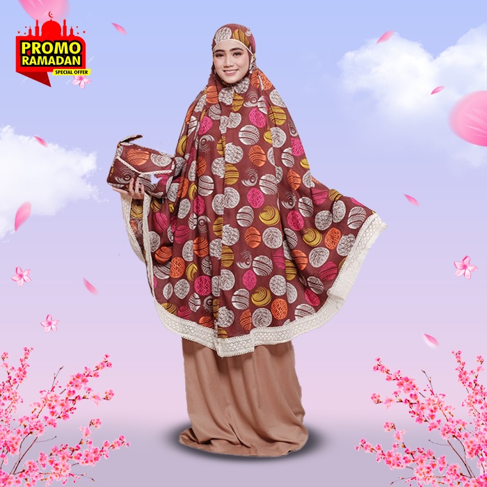 Mukena Bali Dewasa Lebaran Katun Rayon Renda Elegan Mukenah Bali Renda Wanita motif Bahan Katun Rayo