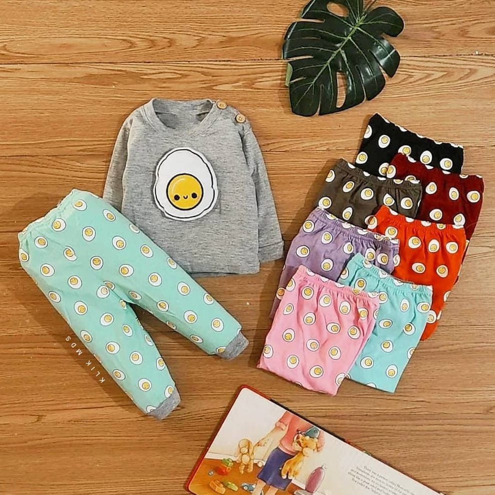 Klik Mds Baju Tidur Anak Bayi Usia 2-15 Bulan Motif Boneka Telur Piyama Anak