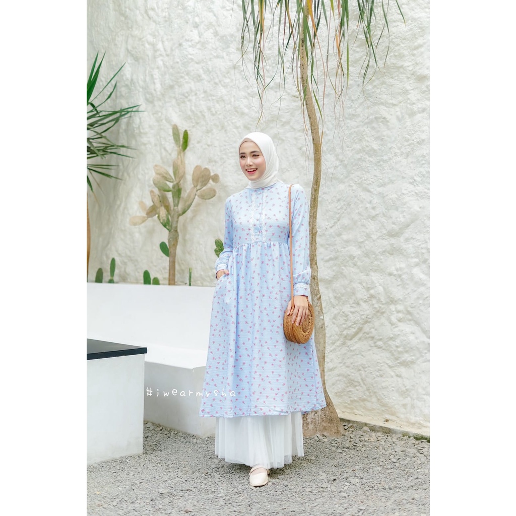 Iwearmysha midi dress/Peony dress mysha/ dress bunga/dress vintage/ dress shabby chick/ rok bunga/ r