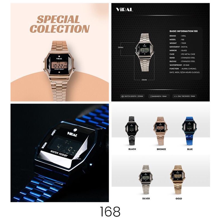 COD Jam tangan digital wanita petak JAM TANGAN DIGITAL STAINLESS JAM TANGAN DIGITAL ORIGINAL