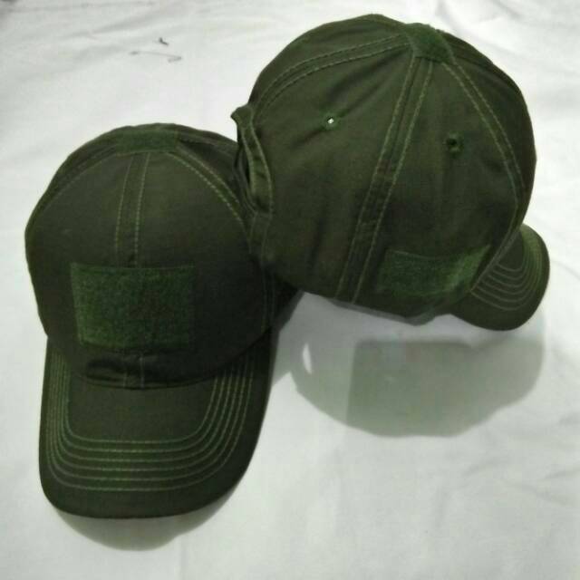Topi velcro/perekat/tactical hijau army,hitam,krem khaki,hijau olive/brimob/satpol pp/navy
