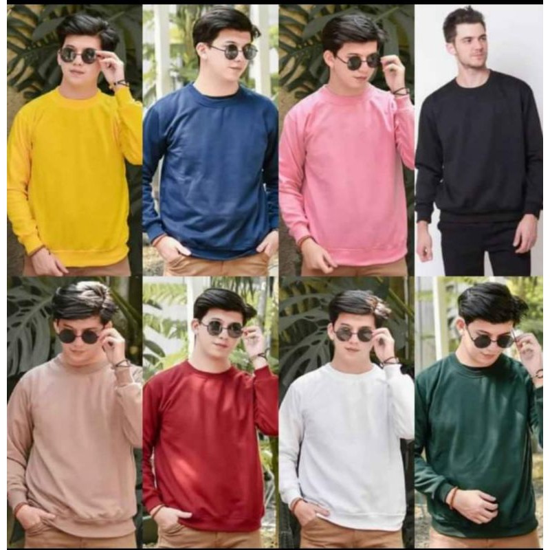 BASIC SWEATER || SWEATER POLOS PRIA WANITA