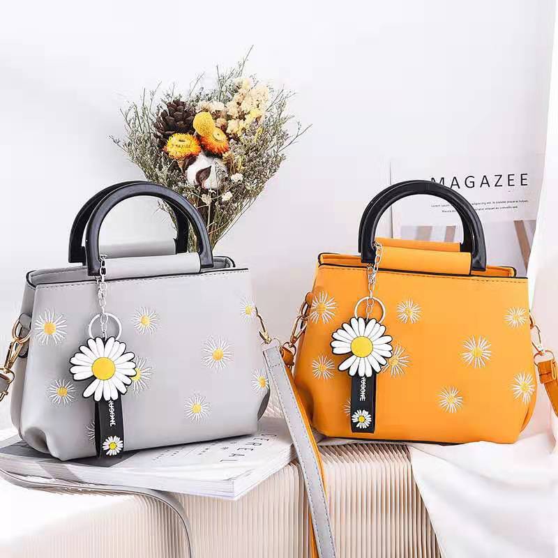 [COD] LB - Hand bag import wanita terbaru motif bunga daisy / Tas fashion kekinian 389