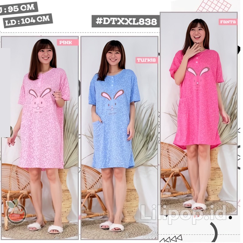 Baju Tidur Daster Wanita Terusan Busui Bumil Kancing 2 Dress Baby doll Lilipop