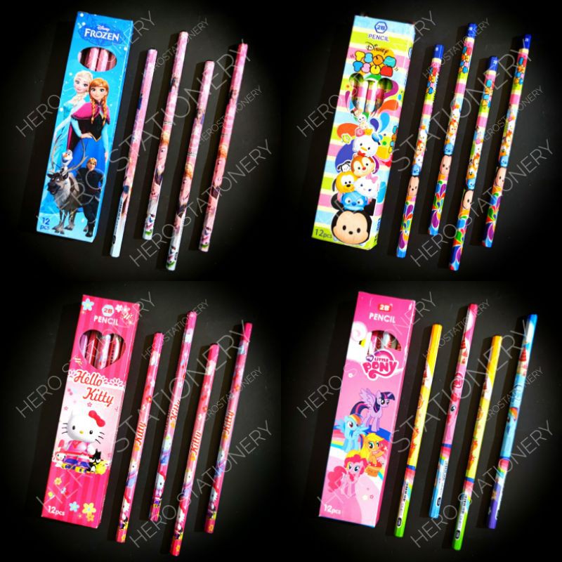 

Pensil 2B motif fancy little pony frozen hello kitty princess lol tsumtsum . 12 unit