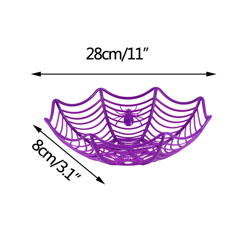 Keranjang Buah / Kue / Permen Desain Sarang Laba-Laba Warna Hitam Untuk Dekorasi Halloween