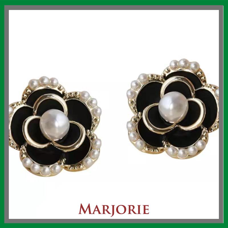 Anting Stud Silver Needle Bentuk Bunga Camellia Gaya Vintage -MJD