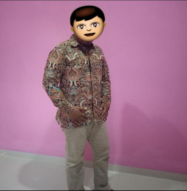 Pripoen Batik Kemeja Baju Batik Pria Lengan  Panjang Regular Size
