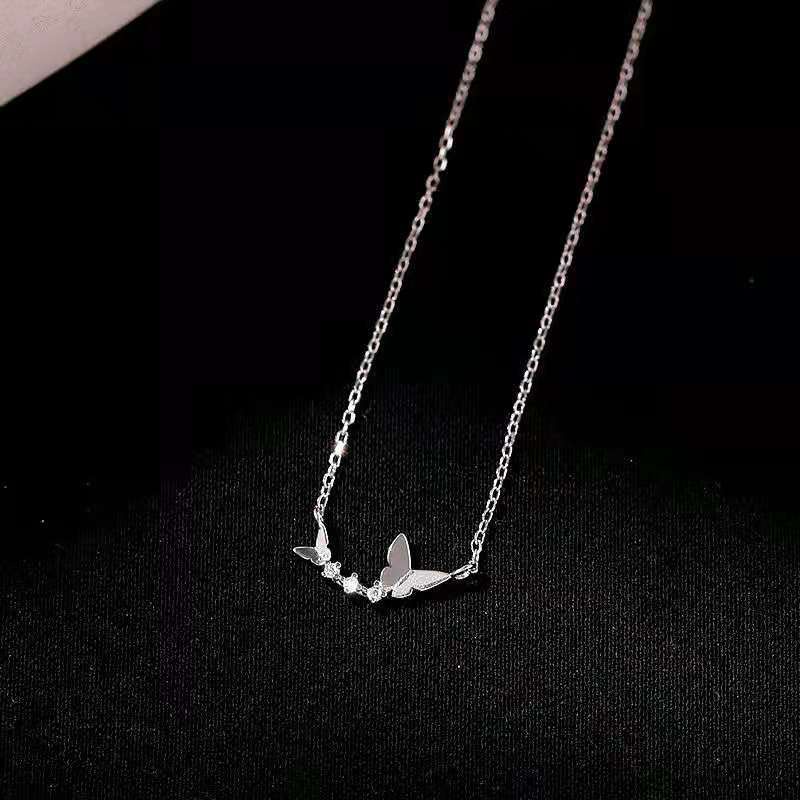 Magic789 Chic Crystal Butterfly Clavicle Chain Necklace for Women Girls