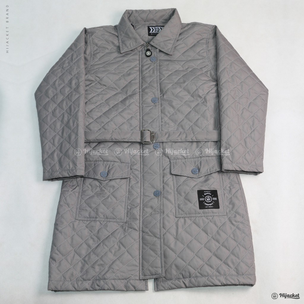 Hijacket® Agnezia | Original | Jaket Parasut Wanita Quilted Style with Belt-GREY