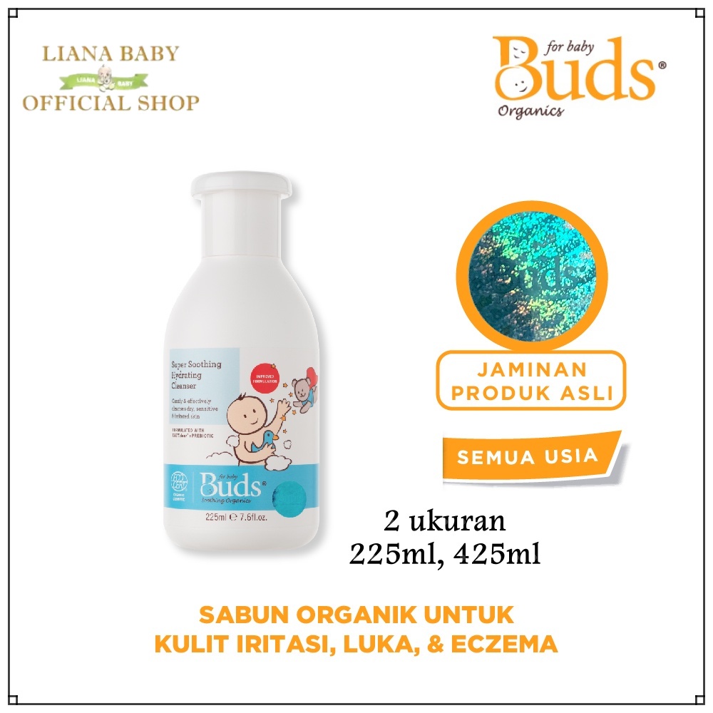 BUDS ORGANICS SUPER SOOTHING HYDRATING CLEANSER SABUN&amp;SAMPO MANDI PERAWATAN IRITASI LUKA ECZEMA BAYI