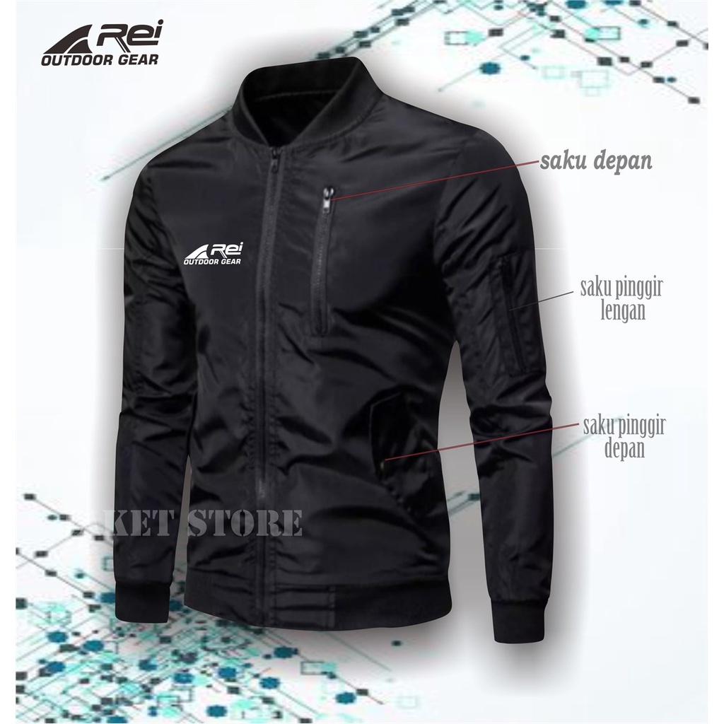 ♘☎✳REI Jaket Bomber Pria Premium Jaket Distro Parasut Tebal BEST SELLER