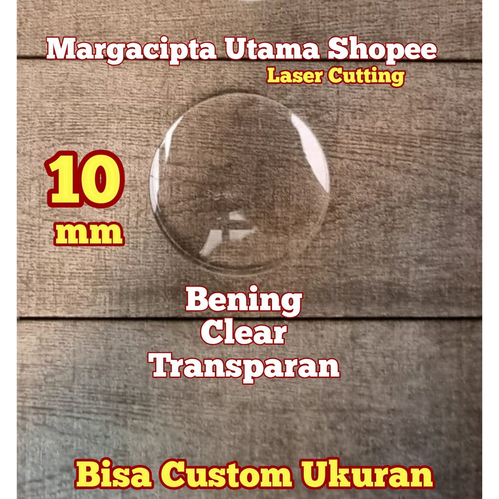 Acrylic Bulat 10mm Bening Clear Transparan Akrilik Custom Lasercut  Lingkaran Diameter