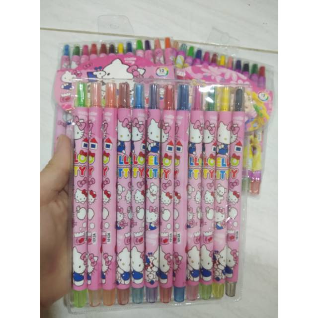 

crayon CRAYONS PUTAR oil pastel 12 warna PANJANG