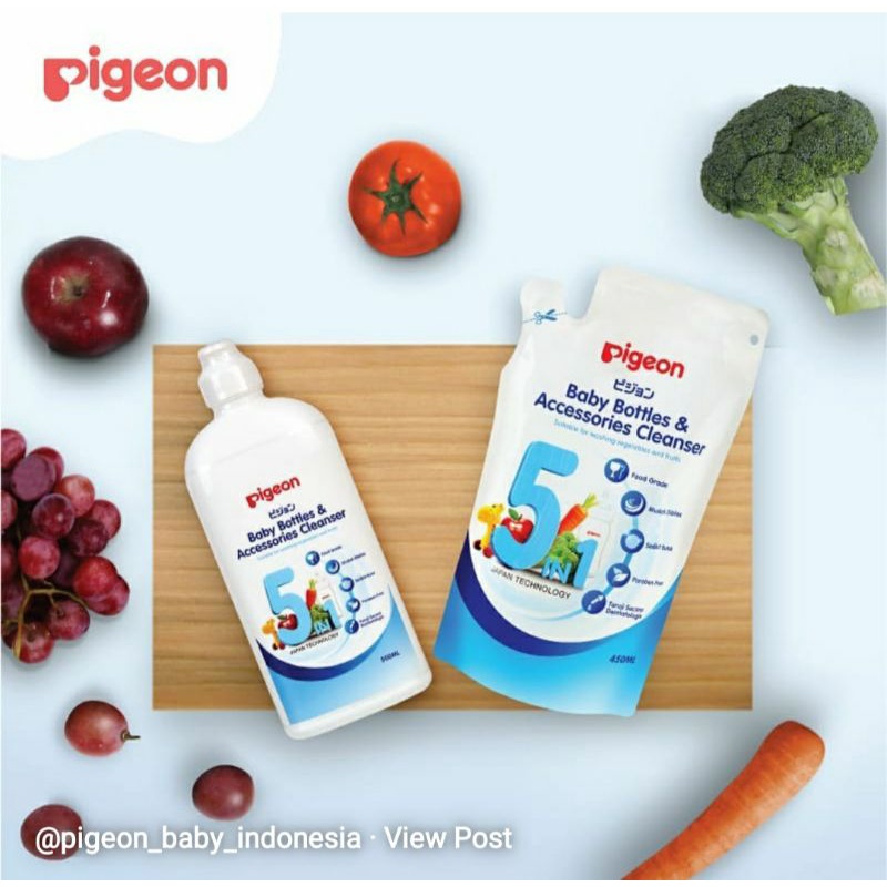 PIGEON Liquid Cleanser Sabun pencuci botol susu buah dan sayur  500ml refill 450ml