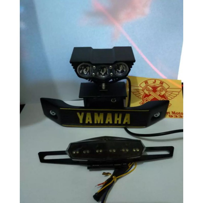 Paket Hemat Owl 3 LED Mini Breket Kumis Yamaha Gold Plus Stop Rx-King RX S RX K Byson Full Set