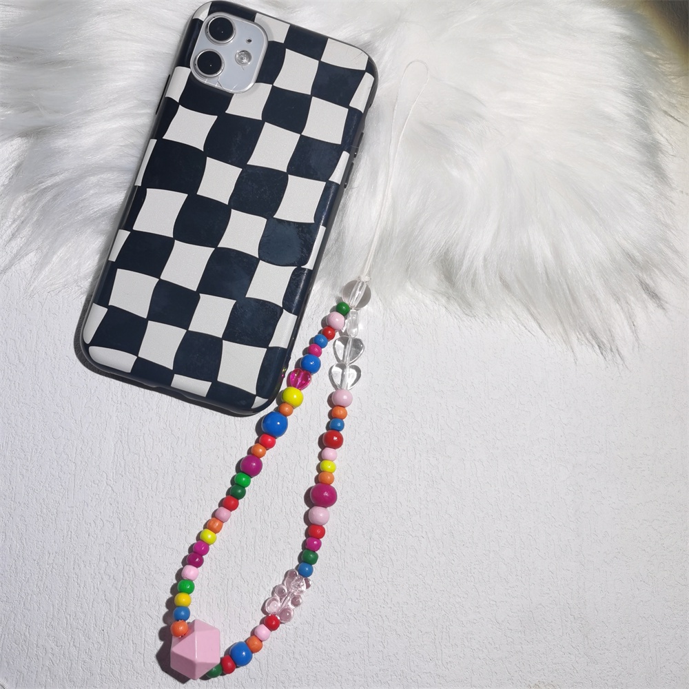 Tali Lanyard Manik-Manik Mutiara Akrilik Warna-Warni Anti Hilang Untuk Case Hp