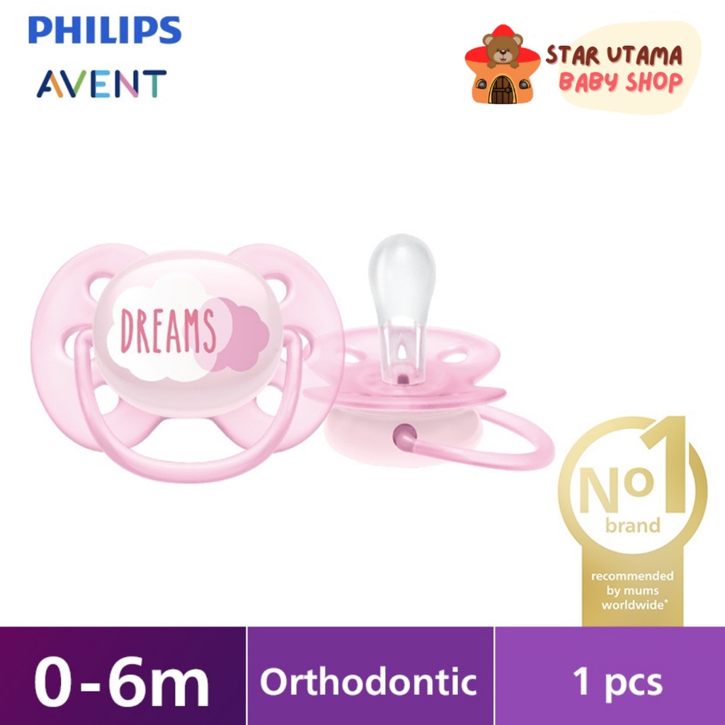 Philips Avent Soother Soft Girl 0-6m SCF527/01 Empeng Bayi compeng bayi ISI 1