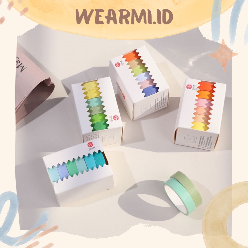 

6 Roll Washi tape 0.9 cm Masking Polos Warna Macaron Scrapbook DIY Jurnal Bujo- w12