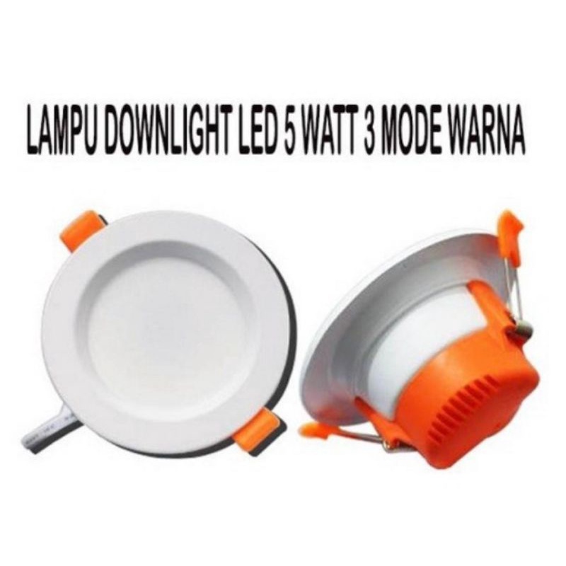 Lampu Downlight led Panel 3 Warna 5W 5 Watt