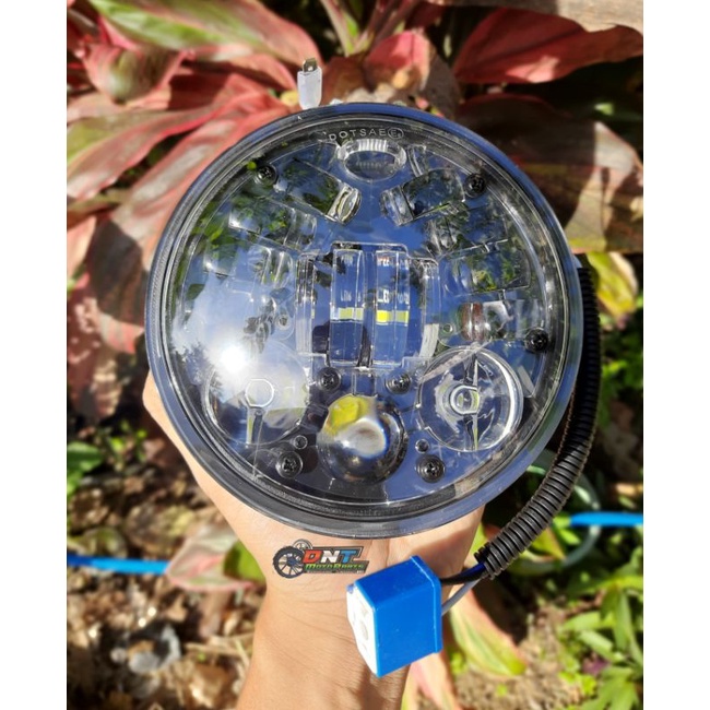 Lampu Daymaker 5,75 inch Daymaker 16 LED DOT SAE Dus Hitam PNP CB
