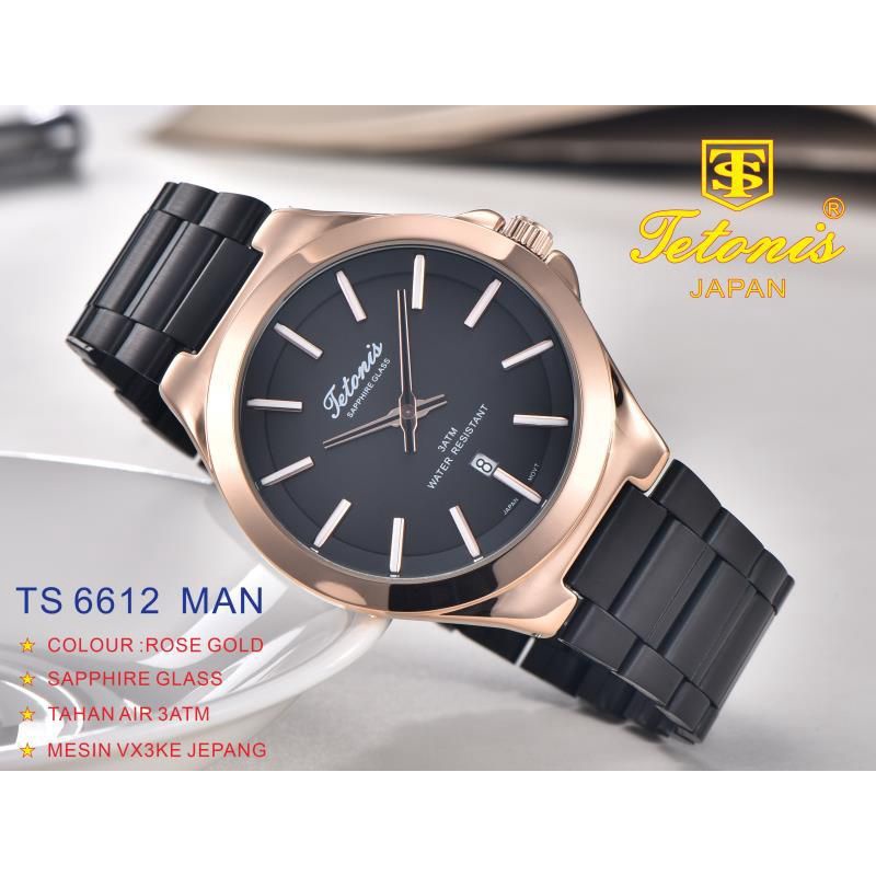 Jam Tangan Pria Tetonis Original 6612 Kaca Saphire Garansi 1 Tahun Gratis Ongkir COD