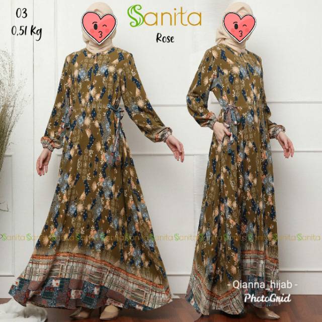 Sanita  " Rose " Gamis Daily  ( Dress Only)