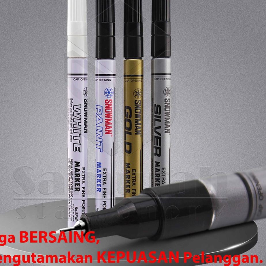 

[KODE PRODUK IHY7A8065] Spidol Paint Marker Snowman Permanent Fine (F) / Extra Fine (EF) Warna Emas - Perak - Putih - Hitam / Gold - Silver - White - Black