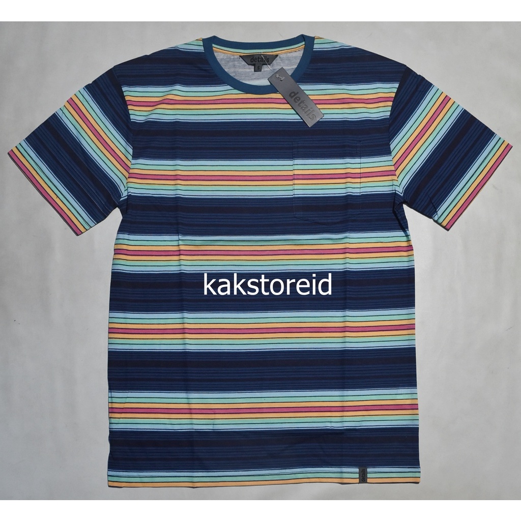 Kaos Pria Details Lengan Pendek Navy LES 25 ORIGINAL