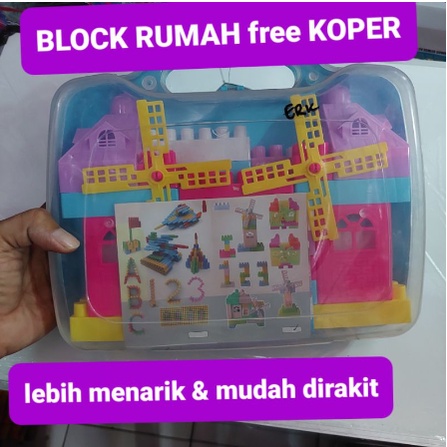 Mainan Edukasi Balok Susun Bongkar Pasang Rumah Kincir Building Block Blok Game Series