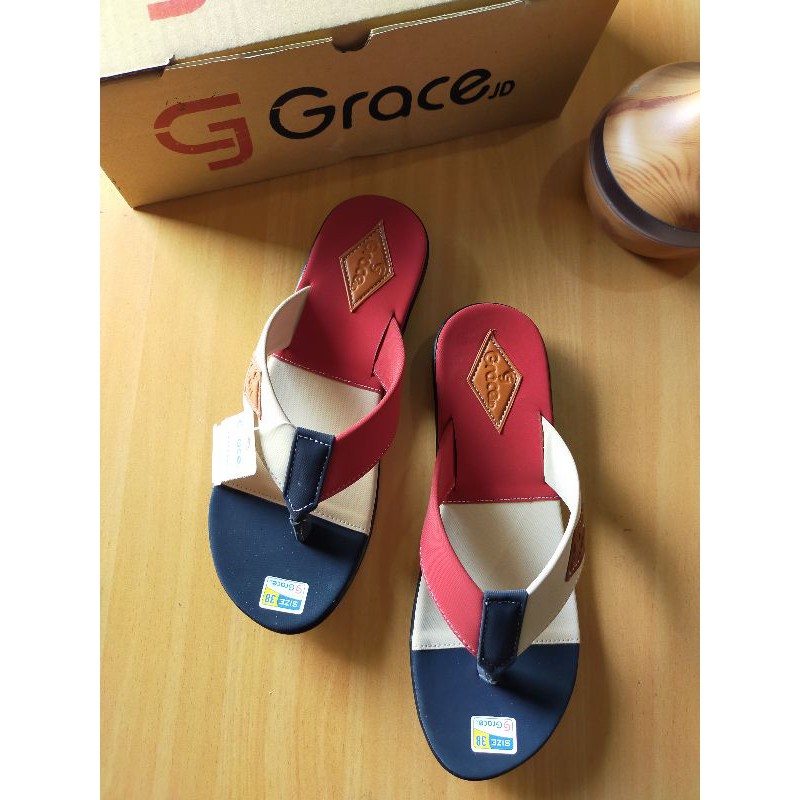 Grace sandal Hawai Woman (Merah-Putih-Navy)