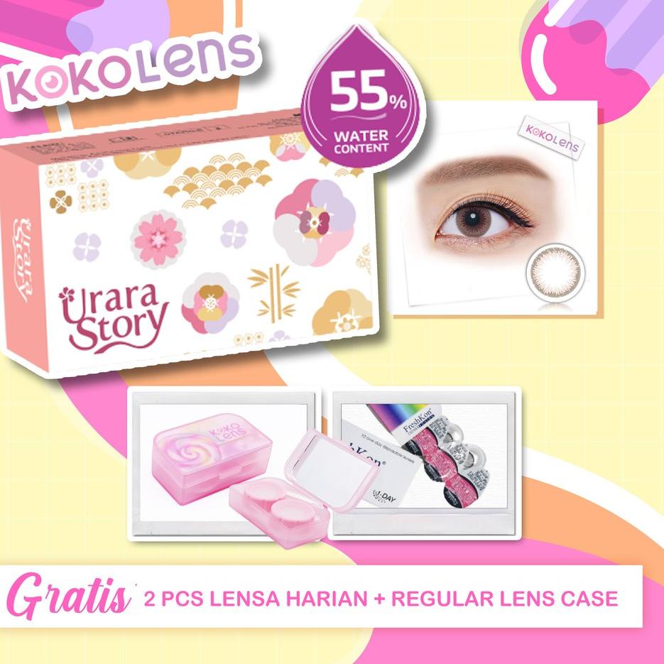

⅍ Urara Story HAZEL WARNA by Freshkon Softlens Warna (Bulanan) Color Contact Lenses(1 BULAN) ❅