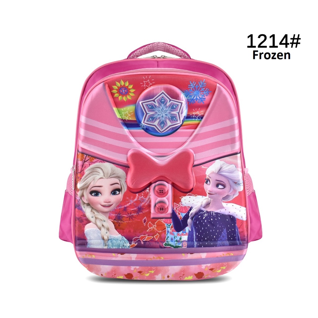 Tas Sekolah Cartoon 1214 Girls 14 Inch Ransel Anak Cewek Timbul Sekolah (Frozen,LOL,Sofia,&amp;Unicorn)