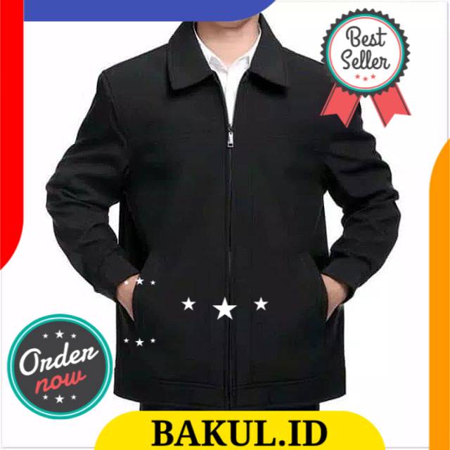 Jaket formal pria jaket hitam polos