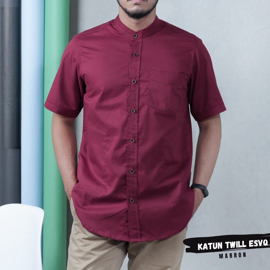 SAVIQ PREMIUM KEMKO LENGAN PENDEK KEMKO POLOS KOKO KATUN | kemeja pria lengan pendek | koko dewasa |