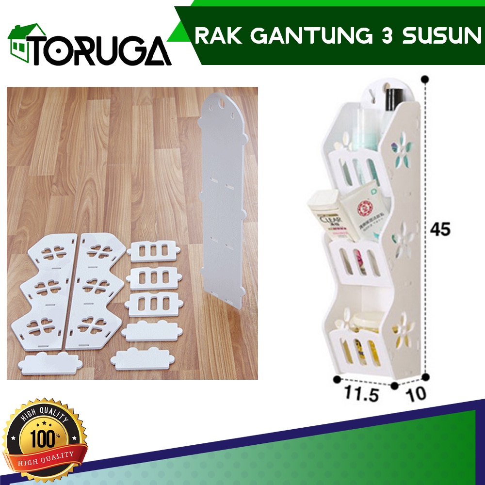 Rak Organizer Gantung Kosmetik Susun Serbaguna 3 in 1 Shabby Rak Vintage Hiasan Dinding Termurah