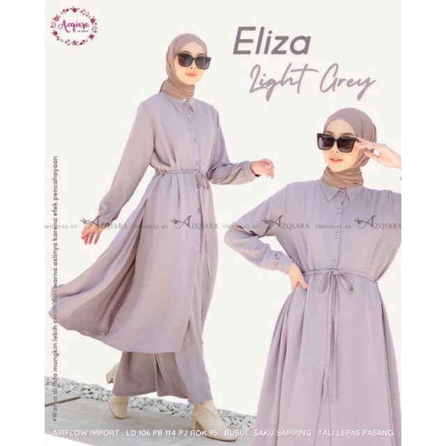 Setelan Wanita Kekinian ELIZA Set ori by AzQiara Bahan Airflow