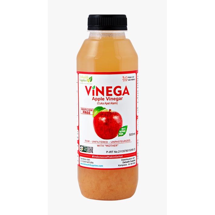 Vinega, Apple Vinegar (cuka apel alami) with the mother 500g