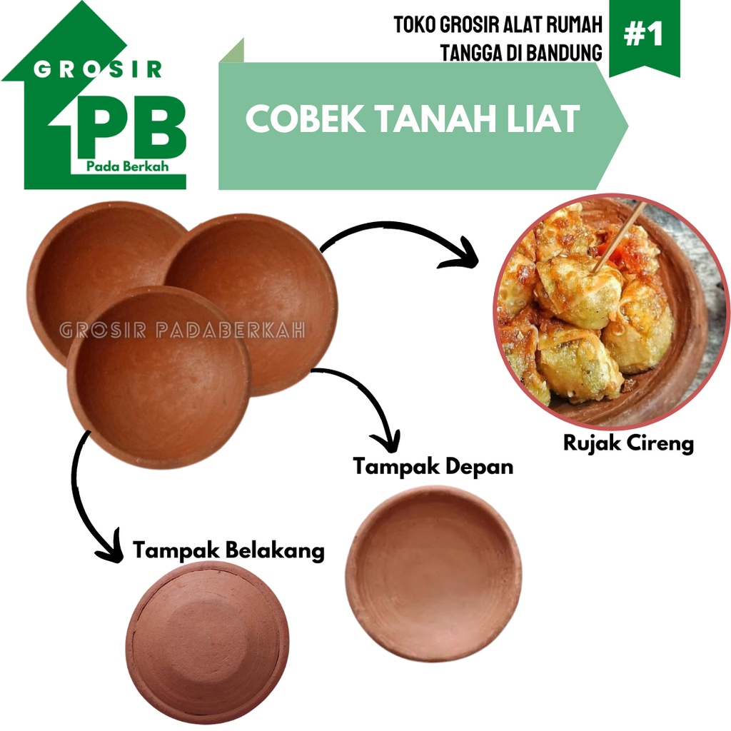 Cobek Tanah Liat Coet Ulekan Tradisional Tanah Liat Ukuran